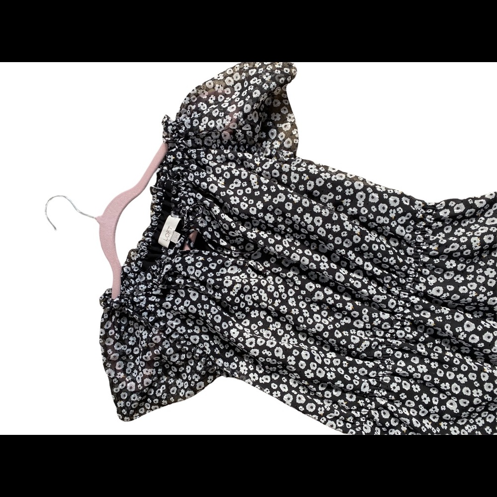 Size Medium Loft Black and White Dress